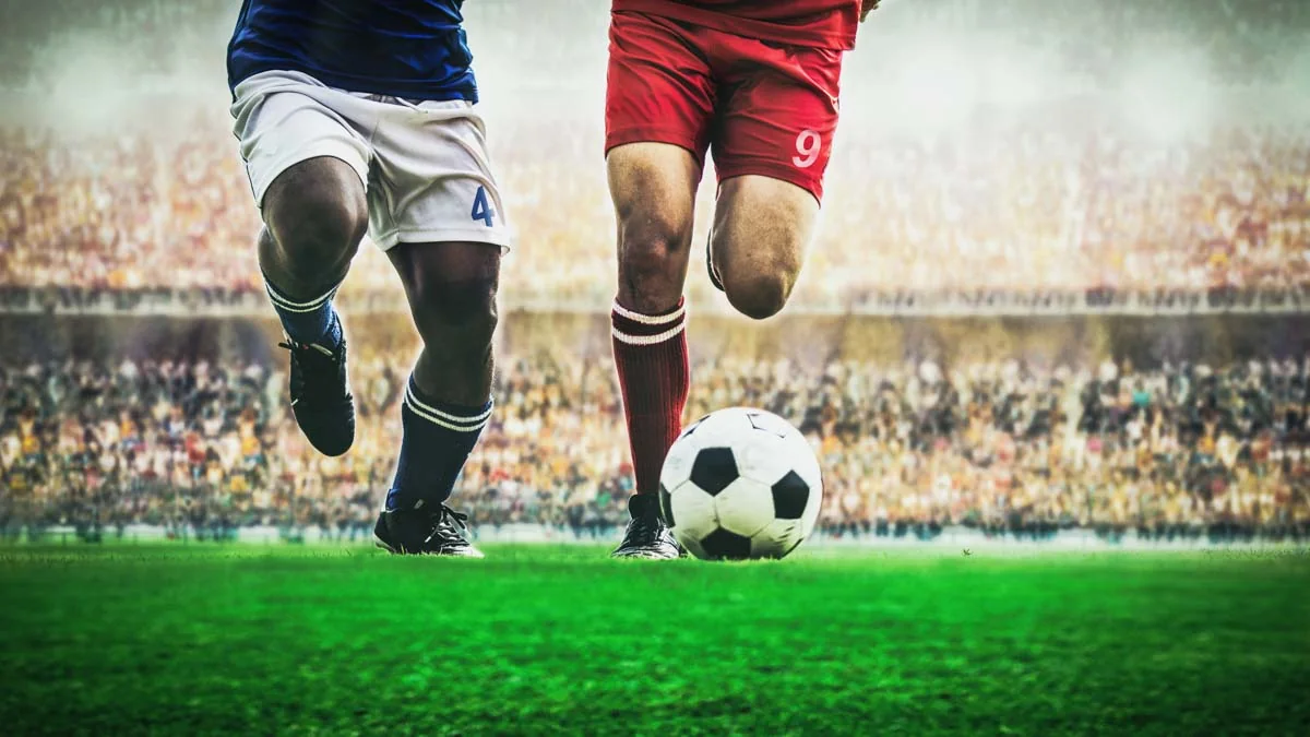 Tampilan olahraga mobile dengan suasana pertandingan